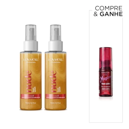 Kit com 2 Glowell Body Splash Desodorante Corporal Nude 150ml